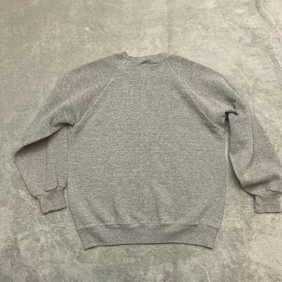 Vintage 90s Jerzees Sweatshirt Mens Medium Gray Blank Crewneck Made In USA - Picture 8 of 10